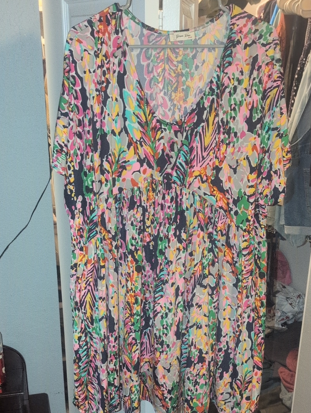 Colorful Floral V-Neck Boho Dress